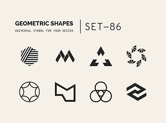 EPS 해외이미지 문양 디자인 선 일러스트 추상 사람없음 세트 원형 삼각형 심볼 라인아트 심플 육각형 지오메트릭 해외202004 해외일러스트 도형 무늬 파일형식 벡터 이미지허브