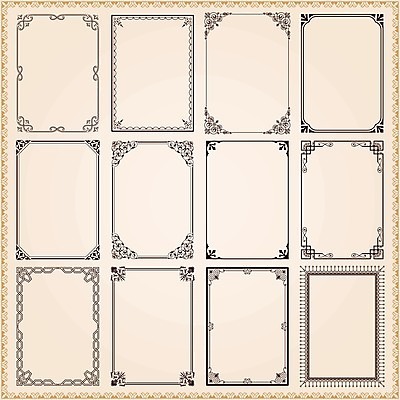 EPS 해외이미지 디자인 일러스트 프레임 사람없음 세트 사각형 빈티지 해외202004 해외일러스트 도형 컨셉 파일형식 벡터 이미지허브