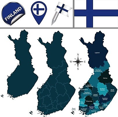 EPS 해외이미지 유럽 지도 일러스트 핀란드 경계선 깃발 지역 지도책 헬싱키 해외202004 해외일러스트 나라 선 북유럽 책 경계 파일형식 벡터 이미지허브