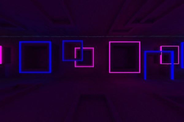 포토 JPG 해외이미지 모양 디자인 선 벽 백그라운드 컨셉 패턴 일러스트 건축양식 모션 벽지 추상 미래 바닥 사람없음 내부 건물 그래픽 장식 파란색 빛 컬러풀 반사 유행 3D 우주 디지털 검은색 어둠 방 복도 질감 만들기 네온 구성 스타일 해외202004 해외포토 건축물 건축 컬러 무늬 디지털합성 파일형식 이미지허브