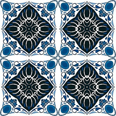 EPS 해외이미지 전통 디자인 패턴 일러스트 벽지 추상 장식 파란색 흰색 포르투갈 타일 묘사 정사각형 모자이크 스페인어 아라베스크 엘리먼트 튀니지 해외202004 해외일러스트 도형 유럽 컬러 무늬 아프리카 파일형식 벡터 이미지허브