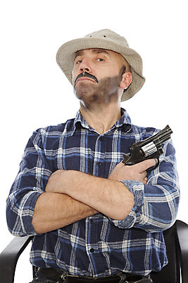 포토 JPG 해외이미지 무기 가구 의자 수염 한명 사람 앉기 검은색 페인트 총 위험 가죽 콧수염 오브젝트 흰배경 캡모자 해외202004 해외포토 모자_잡화 1 컬러 생활용품 백그라운드 컨셉 모션 흰색 파일형식 이미지허브