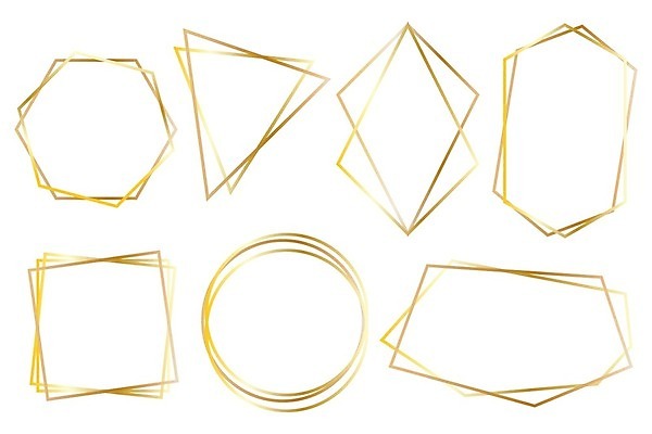 EPS 해외이미지 디자인 일러스트 프레임 사람없음 세트 금색 원형 정사각형 해외202004 해외일러스트 도형 컬러 파일형식 벡터 이미지허브