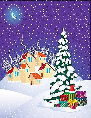 EPS 해외이미지 전통 크리스마스 겨울 일러스트 자연 풍경 사람없음 도시풍경 평화 마을 새벽 달 축하 연기 저녁 이웃 폭설 해외202004 해외일러스트 자연요소 계절 기념일 컨셉 눈_날씨 도시 야간 자연재해 생태계 파일형식 벡터 이미지허브