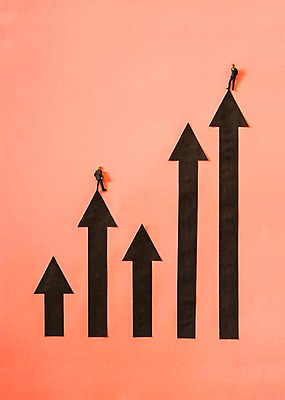 포토 JPG 스튜디오촬영 화살표 비즈니스 그래프 실내 사람없음 사무용품 미니어처 오브젝트 상승 국내포토 컨셉 문구용품 내부 모형 파일형식