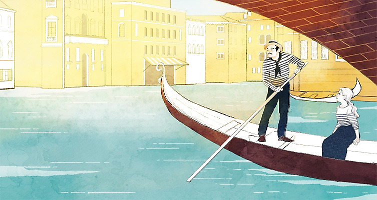 주간 PSD 여자 남자 여행 백그라운드 일러스트 사람 성인 야외 두명 건물 강 이탈리아 세계여행 뱃사공 노 베네치아 선박 성인만 국내일러스트 자연요소 건축물 유럽 수상교통 세계 파일형식