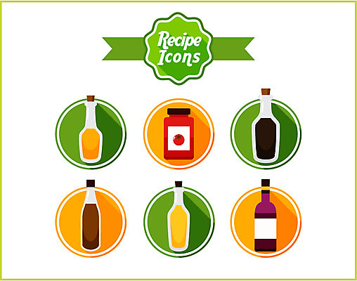 아이콘 재료 사람없음 세트 와인 플랫 식용유 간장 레시피 토마토소스 굴소스 플랫레이 2D아이콘 AI파일 주류 양념 소스_음식 기름_음식 파일형식 벡터