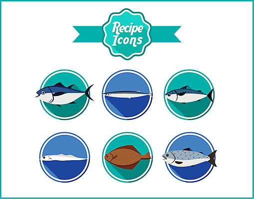아이콘 식재료 재료 어류 사람없음 세트 플랫 참치 연어 레시피 고등어 갈치 광어 꽁치 플랫레이 2D아이콘 AI파일 수중동물 파일형식 벡터