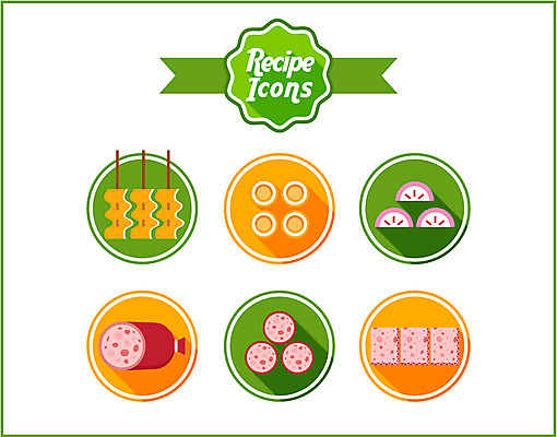 아이콘 식재료 재료 사람없음 세트 가공식품 플랫 어묵 햄 레시피 플랫레이 2D아이콘 AI파일 육류 파일형식 벡터