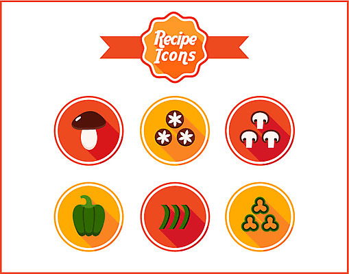 아이콘 채소 식재료 재료 피망 사람없음 세트 버섯 플랫 레시피 2D아이콘 AI파일 파일형식 벡터