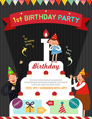 PSD 템플릿 여자 남자 어린이 웹템플릿 가족 데이이벤트 엄마 이벤트페이지 선물 사람 이벤트 세명 케이크 고깔모자 축하 생일 아빠 이미지템플릿 모자_잡화 기념일 컨셉 관계 디저트 페이지 파일형식