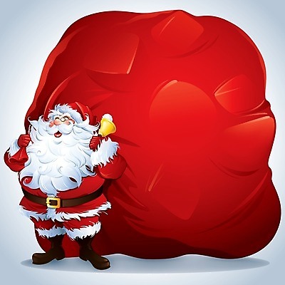 EPS 해외이미지 크리스마스 가방 일러스트 선물 빨간색 산타클로스 기쁨 잡기 가득함 비만 자루 해외202004 해외일러스트 잡화 기념일 감정 컬러 모션 몸매 파일형식 벡터 이미지허브