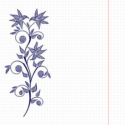 EPS 해외이미지 꽃 백그라운드 잎 라인일러스트 일러스트 사람없음 파란색 빈티지 모눈종이 잎줄기 해외202004 해외일러스트 식물 종이 줄기 컬러 컨셉 파일형식 벡터 이미지허브