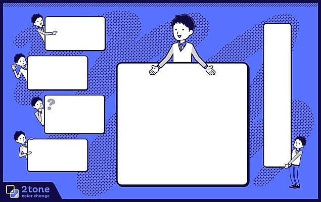 EPS 해외이미지 전신 남자 일러스트 사각프레임 미소 웃음 여러명 상반신 성인 파란색 세트 종업원 직원 판매원 성인남자만 카피스페이스 해외202004 해외일러스트 직업 컬러 다수 프레임 표정 사람 사각형 공백 남자만 성인만 파일형식 벡터 이미지허브