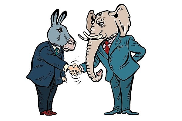 EPS 해외이미지 동물 디자인 캠페인 컨셉 일러스트 회의 협력 코끼리 악수 그래픽 빨간색 파란색 파티 평화 미국 우정 선택 토론 만화 투표 선거 민주주의 심볼 사인 흰배경 당나귀 애국심 고립 공화국 대통령 마스코트 전국 정부 후보 해외202004 해외일러스트 나라 컬러 백그라운드 북아메리카 비즈니스 포유류 손짓 이벤트 친구 흰색 말_동물 파일형식 벡터 이미지허브