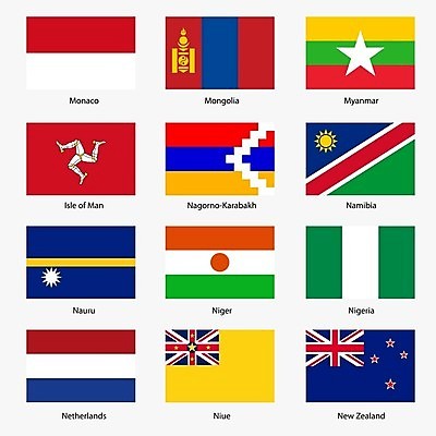 EPS 해외이미지 스티커 일러스트 사람없음 세트 세계 깃발 국기 몽골 네덜란드 나미비아 나이지리아 니제르 모나코 미얀마 해외202004 해외일러스트 유럽 아시아 남아프리카 파일형식 벡터 서아프리카 이미지허브