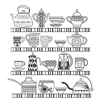 EPS 해외이미지 디자인 음료 어린이 음식 백그라운드 일러스트 가정 티타임 선반 성인 그래픽 책 컵 세트 컬러풀 주방 검은색 머그컵 항아리 플랫 냄비 찻주전자 잼 만화 설탕 수집 오브젝트 그림 복고 페이지 고립 해외202004 해외일러스트 식기 컬러 가구 주전자 휴식 사람 도자기 소스_음식 솥 파일형식 벡터 이미지허브