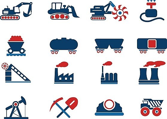 EPS 해외이미지 일러스트 공장 건설업 사람없음 수레 중장비 연기 안전모 포크레인 불도저 롤러 덤프트럭 곡괭이 공기주입기 공장굴뚝 해외202004 해외일러스트 산업 공업 카트 트럭 산업장비 헬멧 안전장비 파일형식 벡터 이미지허브