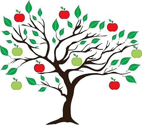 EPS 해외이미지 나무 잎 일러스트 추상 사람없음 초록색 사과 해외202004 해외일러스트 식물 컬러 무늬 과일 파일형식 벡터 이미지허브