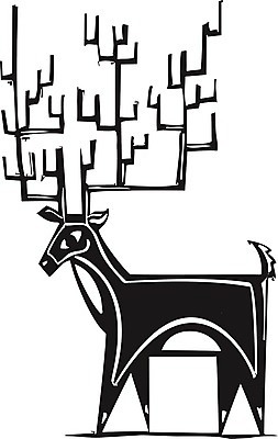 EPS 해외이미지 동물 야생동물 크리스마스 일러스트 휴가 사슴 뿔 군중 사냥 북쪽 목판화 순록 신발장 해외202004 해외일러스트 기념일 포유류 사람 방향 파일형식 벡터 이미지허브