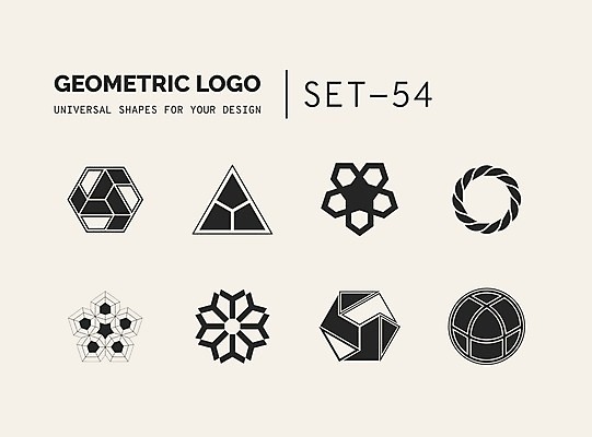EPS 해외이미지 문양 디자인 선 일러스트 추상 사람없음 세트 원형 삼각형 심볼 라인아트 심플 육각형 지오메트릭 해외202004 해외일러스트 도형 무늬 파일형식 벡터 이미지허브
