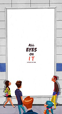 PSD 시선 여자 남자 일러스트 거리 프레임 광고판 틀 사람 여러명 성인 알림 주목 성인만 국내일러스트 다수 알림판 판 파일형식