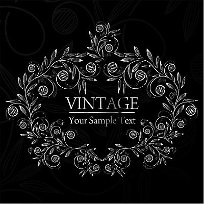 EPS 해외이미지 백그라운드 잎 일러스트 프레임 타이포그라피 사람없음 검은색 빈티지 잎줄기 해외202004 해외일러스트 식물 문자 줄기 컬러 컨셉 파일형식 벡터 이미지허브