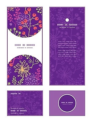 EPS 해외이미지 디자인 배너 열매 꽃 패턴 일러스트 프레임 사람없음 세트 보라색 해외202004 해외일러스트 식물 컬러 무늬 파일형식 벡터 이미지허브