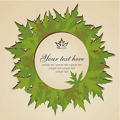 EPS 해외이미지 디자인 배너 계절 실루엣 잎 일러스트 텍스트 자연 벽지 장식 초록색 가을 원형 심볼 내추럴 해외202004 해외일러스트 도형 식물 컬러 촬영기법 생태계 파일형식 벡터 이미지허브