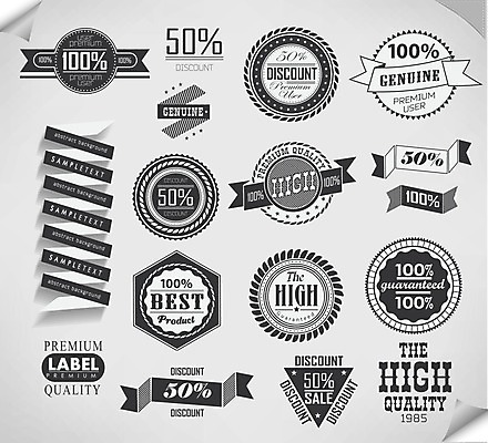 EPS 해외이미지 스티커 일러스트 사람없음 세트 라벨 세일 검은색 빈티지 해외202004 해외일러스트 컬러 컨셉 프레임 파일형식 벡터 이미지허브