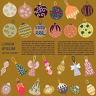 EPS 해외이미지 모양 템플릿 디자인 별 리본 백그라운드 크리스마스 겨울 일러스트 텍스트 공 사람없음 장식 세트 장난감 산타클로스 흰색 축하 원형 플랫 심볼 심플 구성 카피스페이스 해외202004 해외일러스트 자연요소 도형 계절 기념일 컬러 컨셉 공백 파일형식 벡터 이미지허브