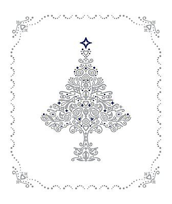 EPS 해외이미지 디자인 크리스마스 겨울 라인일러스트 일러스트 프레임 사람없음 크리스마스트리 축하 화려 우아함 은색 디테일 해외202004 해외일러스트 계절 기념일 컬러 컨셉 파일형식 벡터 이미지허브