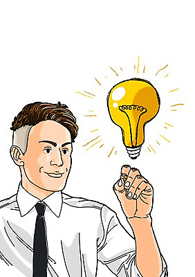 PSD 남자 일러스트 비즈니스 전구 아이디어 한명 사람 성인 비즈니스라이프 비즈니스맨 남자만 남자한명만 성인남자만 성인만 국내일러스트 1 라이프스타일 컨셉 직장인 파일형식