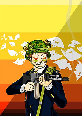 PSD 남자 일러스트 비즈니스 한명 사람 상반신 성인 비즈니스라이프 총 비즈니스맨 헬멧 전쟁 변장 남자만 남자한명만 성인남자만 성인만 국내일러스트 1 라이프스타일 무기 직장인 보호장비 파일형식