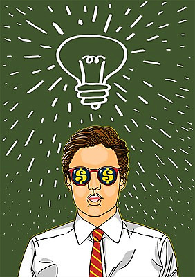 PSD 남자 안경 일러스트 비즈니스 전구 아이디어 한명 사람 정장 성인 비즈니스라이프 달러 비즈니스맨 남자만 남자한명만 성인남자만 성인만 국내일러스트 1 라이프스타일 잡화 옷 컨셉 돈 직장인 파일형식