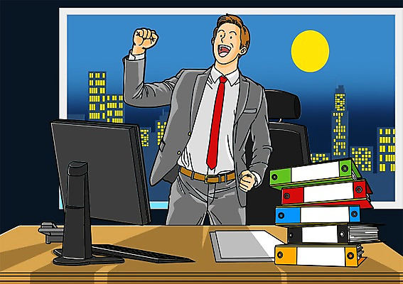 PSD 남자 일러스트 비즈니스 창문 한명 사람 정장 빌딩 성인 비즈니스라이프 컴퓨터 파이팅 달 도시 비즈니스맨 책상 파일 바인더 야근 남자만 남자한명만 성인남자만 성인만 국내일러스트 자연요소 1 라이프스타일 옷 가구 모션 건물 전자제품 사무용품 업무 직장인 파일형식