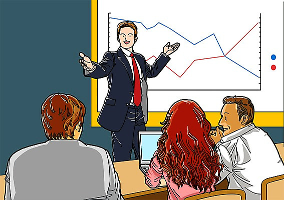 PSD 여자 남자 의자 일러스트 비즈니스 회의 그래프 실내 사람 앉기 정장 여러명 성인 비즈니스라이프 비즈니스맨 발표 책상 회의실 성인만 국내일러스트 라이프스타일 옷 가구 다수 모션 내부 직장인 파일형식