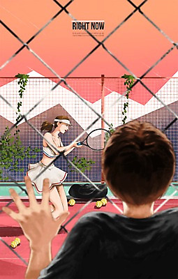 주간 PSD 응시 여자 남자 스포츠 일러스트 사람 성인 야외 두명 일상 운동 테니스 목표 테니스공 열정 철조망 성인만 국내일러스트 자연요소 시선 감정 컨셉 공 건강 라이프 구기 테니스용품 파일형식