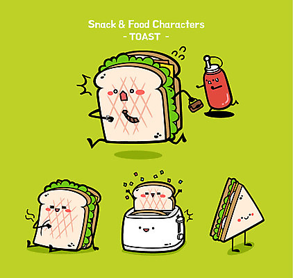 캐릭터 음식 빵 서류가방 일러스트 넥타이 샌드위치 사람없음 귀여움 음식캐릭터 토스트 소스통 토스트기 일러캐릭터 AI파일 잡화 컨셉 가방 통 가전제품 소스_음식 파일형식 벡터