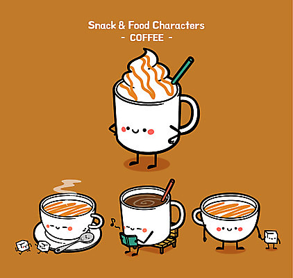 캐릭터 커피 음료 음식 벤치 일러스트 빨대 사람없음 책 독서 귀여움 숟가락 머그컵 커피잔 각설탕 음식캐릭터 캬라멜마끼야또 일러캐릭터 AI파일 컨셉 의자 잔 수저 컵 설탕 마끼야또 파일형식 벡터