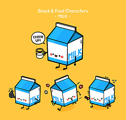 캐릭터 음식 일러스트 잔 건강 사람없음 운동 귀여움 아령 우유 엄지손가락 최고 음식캐릭터 일러캐릭터 AI파일 식기 컨셉 손가락 유제품 파일형식 벡터