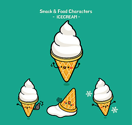 캐릭터 음식 일러스트 아이스크림 사람없음 귀여움 엄지손가락 최고 눈송이 음식캐릭터 디저트캐릭터 일러캐릭터 AI파일 컨셉 손가락 디저트 눈_날씨 파일형식 벡터