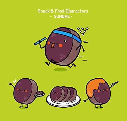캐릭터 접시 음식 일러스트 젓가락 사람없음 달리기 귀여움 분식 음식캐릭터 순대 배턴 일러캐릭터 AI파일 식기 스포츠용품 컨셉 모션 수저 파일형식 벡터