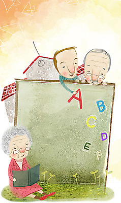 PSD 외국인 알파벳 영어 여자 교육 노년 남자 문화 안경 여유 일러스트 학교 사람 성인 일상 생활 책 세명 실버라이프 독서 칠판 복지 즐거움 노인만 성인만 국내일러스트 문자 라이프스타일 잡화 감정 인종 라이프 사회이슈 파일형식