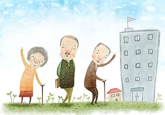 PSD 여자 교육 노년 남자 문화 여유 일러스트 지팡이 사람 성인 건물 일상 생활 책 세명 실버라이프 깃발 센터 도심 복지 즐거움 노인만 성인만 국내일러스트 라이프스타일 건축물 감정 라이프 도시 사회이슈 파일형식