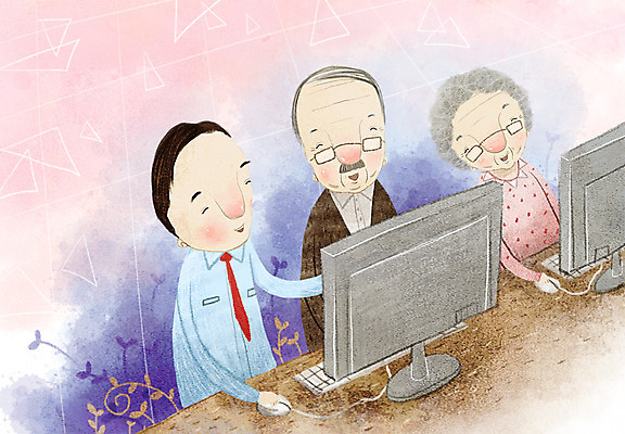 PSD 여자 교육 노년 남자 문화 안경 여유 일러스트 사람 성인 일상 생활 세명 실버라이프 컴퓨터 교사 키보드 마우스 복지 즐거움 노인만 성인만 국내일러스트 직업 라이프스타일 잡화 감정 라이프 전자제품 컴퓨터용품 사회이슈 파일형식