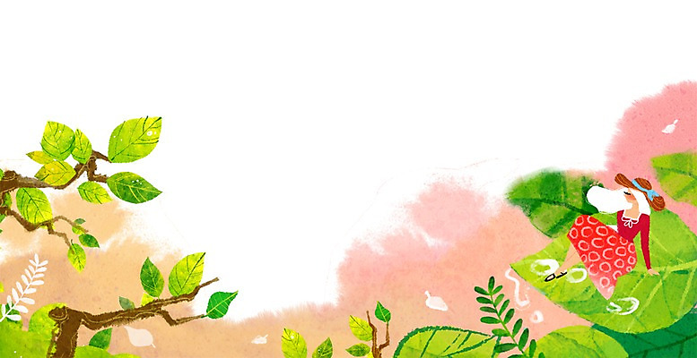 PSD 나무 식물 여자 백그라운드 일러스트 상상 나뭇잎 한명 사람 성인 판타지 순수 여자만 여자한명만 성인여자만 성인만 국내일러스트 1 컨셉 잎 파일형식