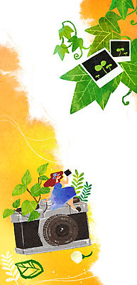 PSD 식물 여자 백그라운드 일러스트 상상 나뭇잎 한명 사람 성인 판타지 카메라 덩굴 순수 기념사진 여자만 여자한명만 성인여자만 성인만 국내일러스트 1 컨셉 잎 전자제품 파일형식