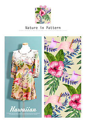 PSD 식물 디자인 옷 꽃 ZIP 리본 백그라운드 잎 패턴 일러스트 자연 나뭇잎 사람없음 선물상자 마네킹 열대식물 카라 피팅 활용 히비스커스 목업 국내일러스트 컨셉 무늬 선물 쇼핑 상자 생태계 파일형식