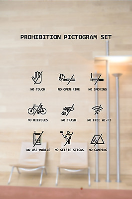 아이콘 사람모양 사람없음 스마트폰 세트 픽토그램 자전거 캠핑 터치 금지 예절 쓰레기 와이파이 금연 공공장소 셀카봉 화기엄금 2D아이콘 AI파일 모양 캠페인 레저 안전 핸드폰 스마트기기 바이크 장소 사회이슈 무선인터넷 파일형식 벡터